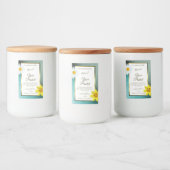 Aquamarine und blaue Glitzer-Etiketten für weiße P Lebensmitteletikett (Flaschen)