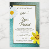 Aquamarine und blaue Glitzer-Etiketten für weiße P Lebensmitteletikett (Einzelnes Label)