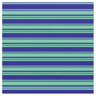 Aquamarine und Blaue Linien Stoff