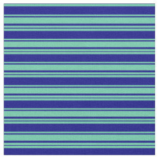 Aquamarine und Blaue Linien Stoff