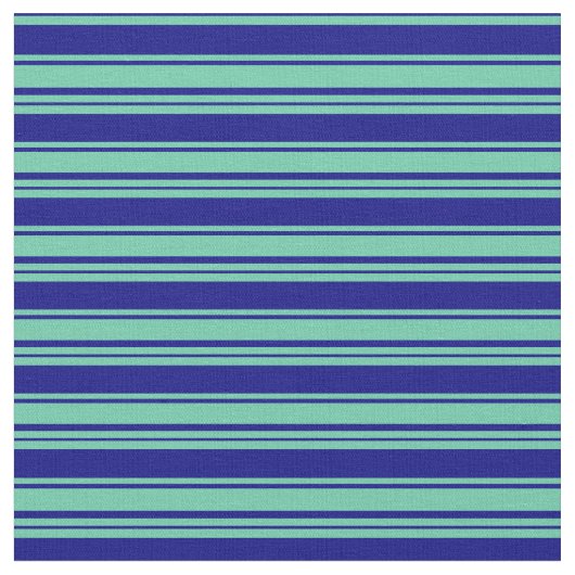 Aquamarine und Blaue Linien Stoff (Nahaufnahme)