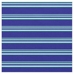 Aquamarine und blaue Streifen/Linienmuster Stoff