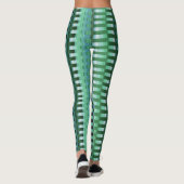 Aquamarine und blaue Trippy Stripes Cool Psychedel Leggings (Rückseite)