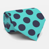 Aquamarine und Blue Polka Dot Krawatte (Gerollt)