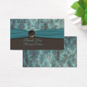 Aquamarine und braune Damask Hochzeitsvorzugstafel (Schreibtisch)