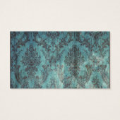 Aquamarine und braune Damask Hochzeitsvorzugstafel (Rückseite)