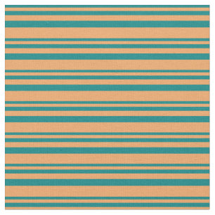 Aquamarine und braune Linien Stoff