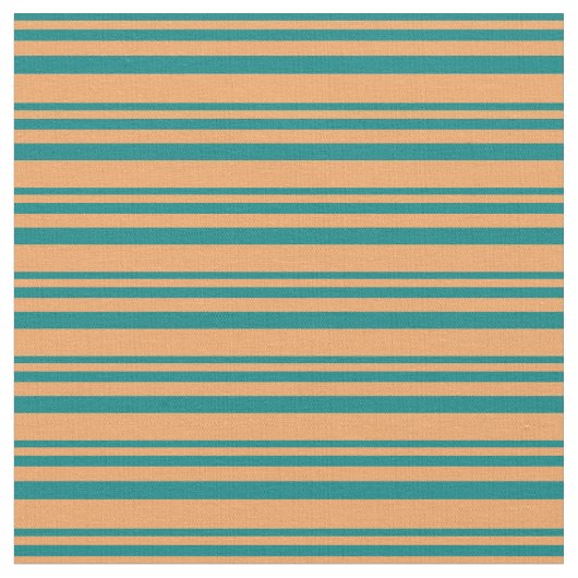 Aquamarine und braune Linien Stoff (Nahaufnahme)