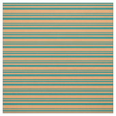 Aquamarine und braune Linien Stoff (Muster)