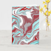 Aquamarine und Burgund-Marmorflüssigkeit Karte (Gelbe Blume)