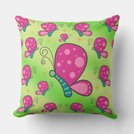 Aquamarine und Cotton Candy Color Butterfells Kissen