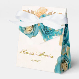 Aquamarine und cremefarbene Hochzeit von Florals Geschenkschachtel