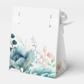 Aquamarine und cremefarbene Wildblumen Hochzeit Geschenkschachtel (Rückseite)