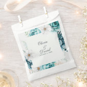 Aquamarine und cremefarbene Wildblumen Hochzeit Geschenktütchen (Ausgeschnitten)