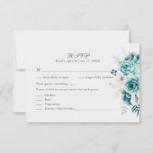 Aquamarine und cremefarbene Wildblumen mit RSVP-Ho RSVP Karte (Vorderseite)