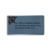 Aquamarine und Crimson Metallic Wedding Adressaufkleber (Vorne)