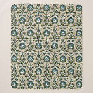 Aquamarine und dunkelgrüne Perserblüte Sherpadecke