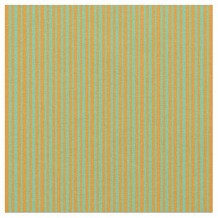 Aquamarine und dunkelorange farbige Linien Stoff