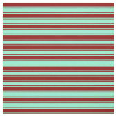 Aquamarine und dunkle rote Streifen Stoff (Muster)