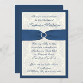 Aquamarine und Elfenbeinschurke zum 50. Geburtstag Einladung (Vorne/Hinten)