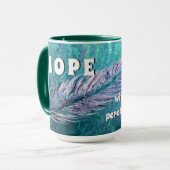 Aquamarine und Feder Tasse (Vorderseite Links)