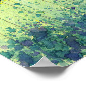 Aquamarine und gelbe Blume, moderne Wand Poster (Ecke)