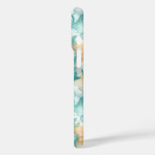 Aquamarine und gelbe Blumen - Illustration des Alk Case-Mate iPhone Hülle (Rückseite / Links)