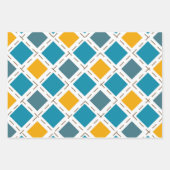 Aquamarine und gelbe Krawatte Set von 3 Geschenkpapier Set (Vorderseite 3)