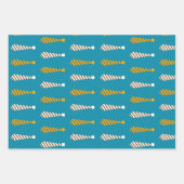 Aquamarine und gelbe Krawatte Set von 3 Geschenkpapier Set (Vorderseite)