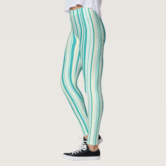 Aquamarine und gelbe Leggings (Links)