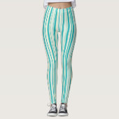 Aquamarine und gelbe Leggings (Vorderseite)