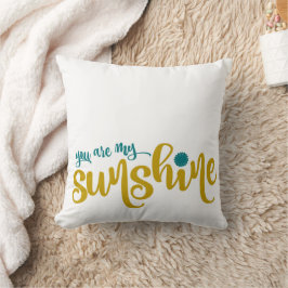 Aquamarine und gelbe Typografie Mein Sonnenschein Kissen