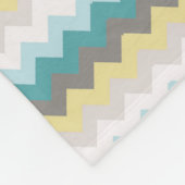 Aquamarine und gelbe Zickzack Fleecedecke (Ecke)