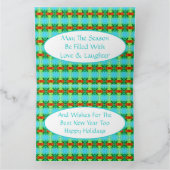 Aquamarine und Gemusterte Weihnachten Dankeskarte (Innenseite)