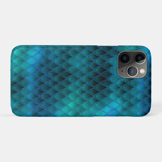 Aquamarine und Glitzer-Drachenskala schimmern Case-Mate iPhone Hülle (Rückseite (Horizontal))
