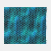 Aquamarine und Glitzer-Drachenskala schimmern Fleecedecke (Vorderseite (Horizontal))