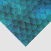 Aquamarine und Glitzer-Drachenskala schimmern Seidenpapier (Detail)