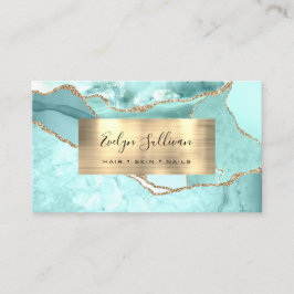 Aquamarine und Gold Agate Business Card Visitenkarte