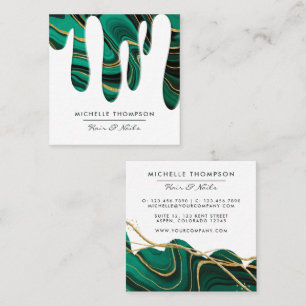 Aquamarine und Gold Agate Driving Quadratische Visitenkarte