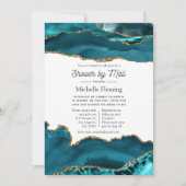 Aquamarine und Gold Agate Dusche per Mail Einladung (Vorderseite)