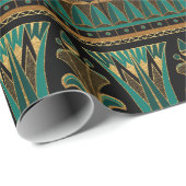 Aquamarine und Gold-Art-Déco Geschenkpapier (Rolleneckpunkt)