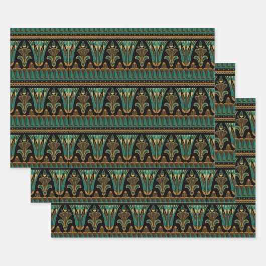 Aquamarine und Gold-Art-Déco Geschenkpapier Set (Set)