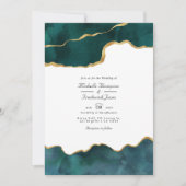 Aquamarine und Gold Geode Agate QR Code UAWG Weddi Einladung (Vorderseite)