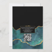 Aquamarine und Gold Geode Agate QR Code UAWG Weddi Einladung (Rückseite)