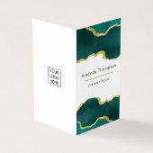 Aquamarine und Gold Geode Agate Stone Business Car Visitenkarten (Vorderseite)