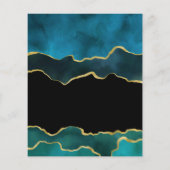 Aquamarine und Gold Geode Agate Stone Wedding Flyer (Hinten)