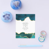 Aquamarine und Gold Geode Agate Stone Wedding Flyer (Einzeln)