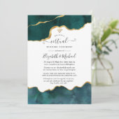 Aquamarine und Gold Geode Agate Virtual Wedding Einladung (Stehend Vorderseite)