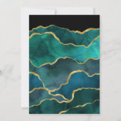 Aquamarine und Gold Geode Agate Wedding Save The Date (Rückseite)