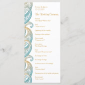 Aquamarine und Gold Indian Paisley Rackcard Programm (Rückseite)